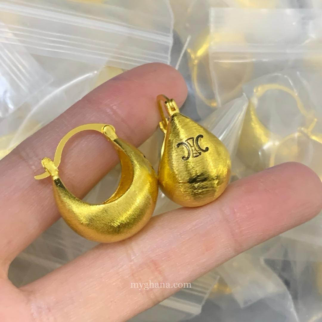 Celine-Triomphe gold terrors hoop earrings